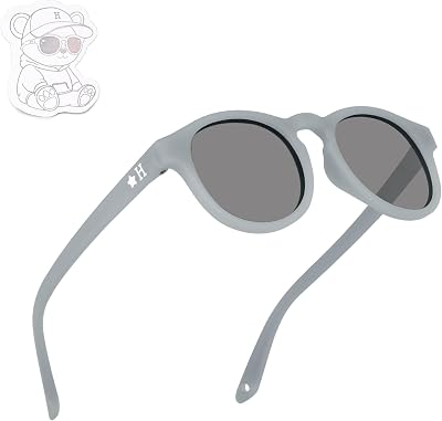 HECCEI Baby Sunglasses with Strap - UV Protection Pebble Sunglasses, Polarized, Bendable, For Newborns 0-24 Months