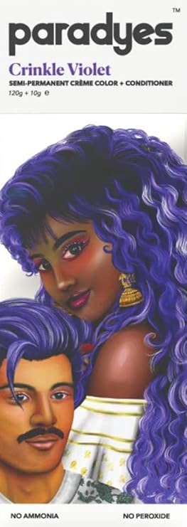 Paradyes Semi-Permanent Ammonia, Cruelty Free & Vegan Crinkle Violet Hair Color 4.2 Oz + 0.3 Oz Color Care Conditioner