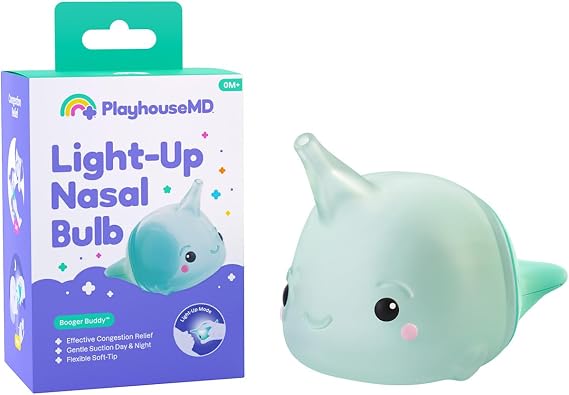 Playhouse MD Baby & Kids Nasal Aspirator, Nose Sucker with LED, Narwhal