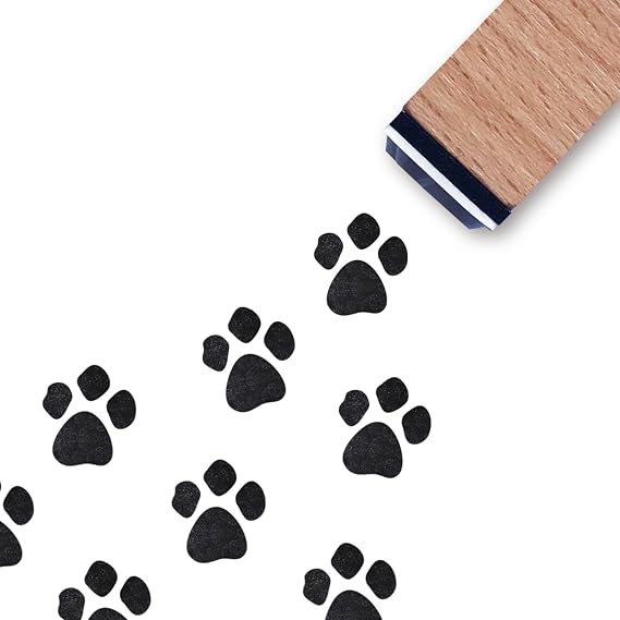 Dog Cat Prints Rubber Stamp, 3/5 Inch Small Mini Stamp for Scrapbooking Card Making Planner