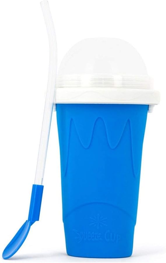 Slushie Maker Cup, Magic Quick Frozen Smoothies Cup Cooling Cup Double Layer Squeeze Cup Slushy Maker, Homemade Milk Shake Ice Cream Maker DIY it for Children and Family
