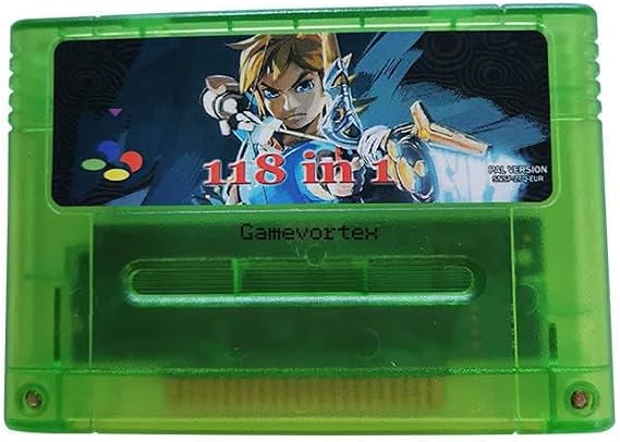 Gamevortex Super Cartridge 118 in 1 Multi Games Cartridge for SNES 16Bit Classic Game Consoles