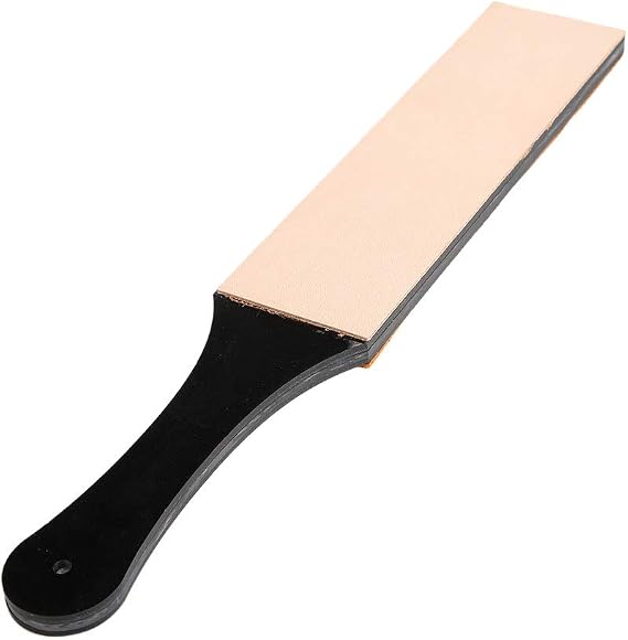 Leather Strop For Knife Sharpening, Knife Strop 35cm Comfortable Acrylic Handle Double Side Leather Strop For Knife Sharpening, For Honing Knives, Woodworking Chisels (L)