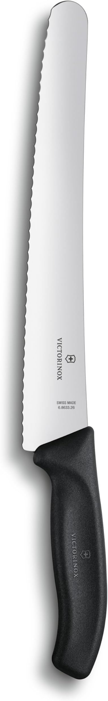 Victorinox Swiss Classic 10.25-Inch Curved Bread Knife with Serrated Edge and Black Handle