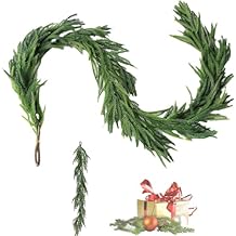 Christmas garland Real Touch Norfolk Pine Christmas Garland - Afloral Original 2.7m for Table, Mantle, Wall Decor(2.7m)