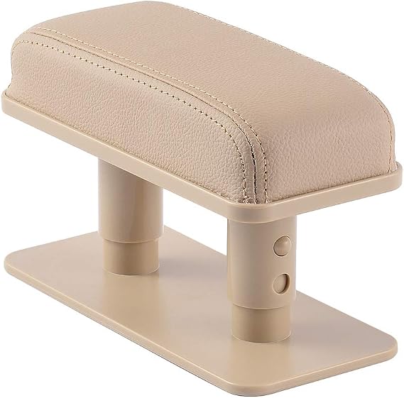JSCARLIFE Car Armrest pad, Universal Vehicle Armrest Pad Elbow Support Side Adjustment Bracket and Pads Car Armrest Increase Pad suits for most car models (Beige)