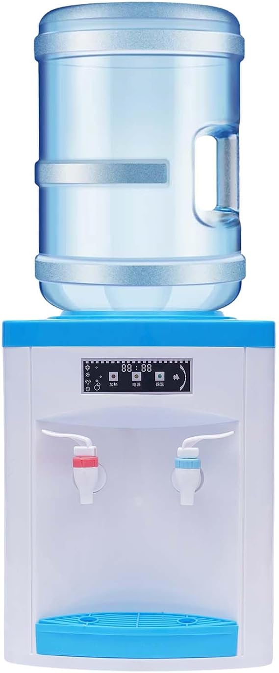 Top Loading Water Cooler Dispenser,5 Gallon Desktop Electric Hot Cold Water Dispenser, Boiling Water with 3Temperature-Settings, 110V Countertop Water Cooler Dispenser for Home Office (Blue)