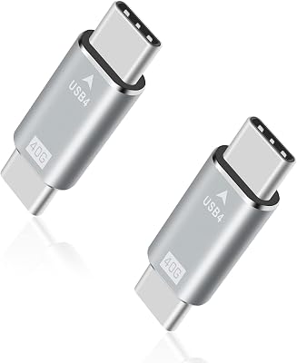 Duttek USB C Male to Male Adapter, USB C Coupler, 40Gbps,100W PD, 8K@60Hz for Thunderbolt 23, MacBook ProAir, Laptop, Phones 2 Pack