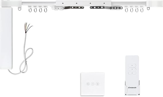zemismart Automatic Curtain System Motorized Slide Shade Motor with Wifi Blinds Switch Compatible with Echo/Nest Voice Control Customized App Control(4M+Curtain Switch)