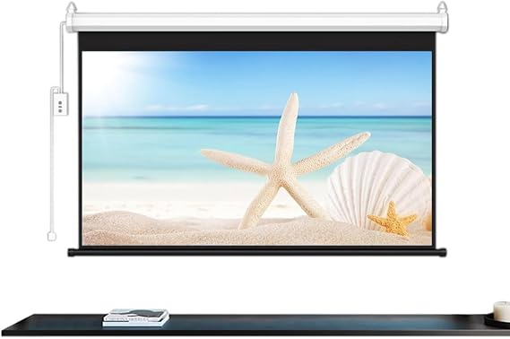 Motorized Projector Screen 60" Electric Screen 72" 4:3 16:9 4K 3D HD, Automatic Retractable Projection Screen with Remote Movie Screen for Indoor Outdoor Use(60inch(4:3))