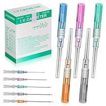 IV Catheter Piercing Needles Mixed 50Pcs 14G 16G 18G 20G 22G Piercing Needles for Ear Nose Lip Belly Navel, Catheter Hollow Needles Start Kits Piercing Supplies