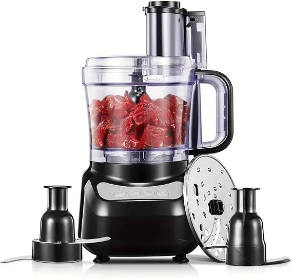 Food Processor, 6 Functions for Chopping, Slicing, Shredding Purees & Dough - 12 Cup Food Processor