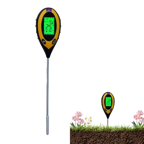 Bekasa Soil PH Meter 4 in 1 Soil Tester Digital Moisture Meter Plants with PHTemperatureHumidityLight for Gardening Potted Plants Flowers Lawn Agriculture Plants