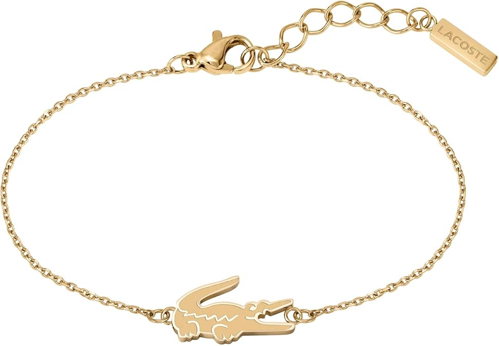 Lacoste Crocodile Chain Bracelet for Women - Stainless Steel Jewelry, Adjustable - Chic Collection, Fashion Accessory - Gift for Her
