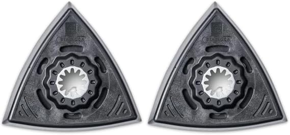 Fein Starlock Triangular Backing Pad Set with Hook & Loop Attachment | Perforated Version for Sanding with Dust Extraction, 3-1/8" Edge Length, 2-Pack - 63806136220