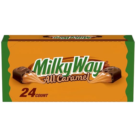 MILKY WAY All Caramel Milk Chocolate Candy Bars Full Size Snacks, 24 Count