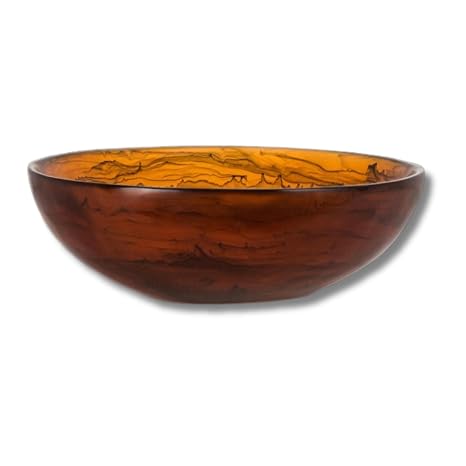 Steelite Buffet Side Serving Bowl, Kenny Mack Cameron Smooth Resin Round Food Presentation Display Serviceware, Commercial Foodservice Restaurant Hotel Use, 13" Dia, 4" Deep, 1 Gallon, Tortoise Brown