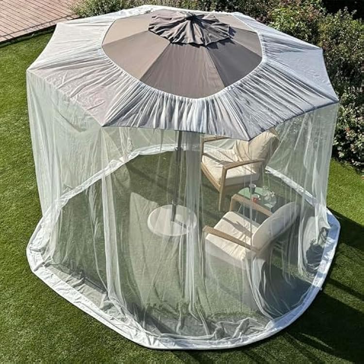 Mosquito Net for Umbrella 11 FT | Large Sizes & Fabric Designed for Outdoors | Insect House Screen Netting for Patio, Porch & Garden Terrace | Outside Canopy Bug & Fly Protection Enclosure