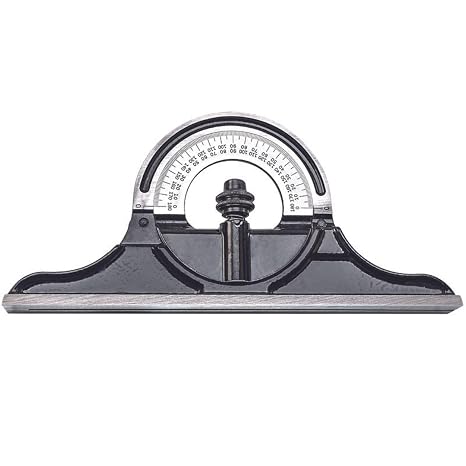 Starrett Protractor Head Made with Cast Iron - for Combination Squares, Combination Sets and Bevel Protractors - Black Smooth Finish, Chrome on Turret - CPR-1224S