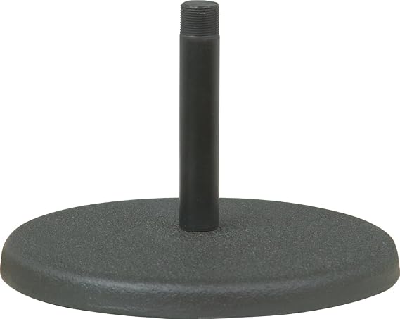 OnStage On-Stage DS7100B Desktop Microphone Stand, Black | Straight desktop stand with non-slip rubber base and removable shaft for podcasting, broadcasting and home recording
