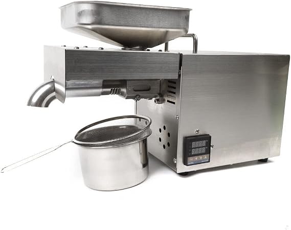 610W Electric Oil Press Machine with Single Oil Outlets, Commercial Oil Press Stainless Steel Automatic Oil Press Machine,Oil Maker Machine Oil Press Extractor Machine for Home Kitchen Restaurant