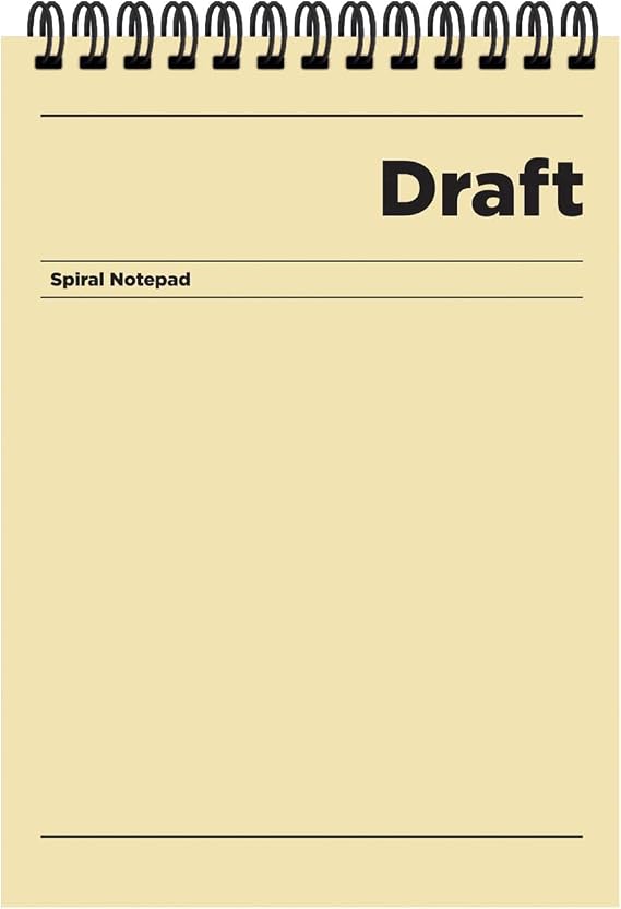 Sharp Color A5 Checkered Notepad Draft - Yellow