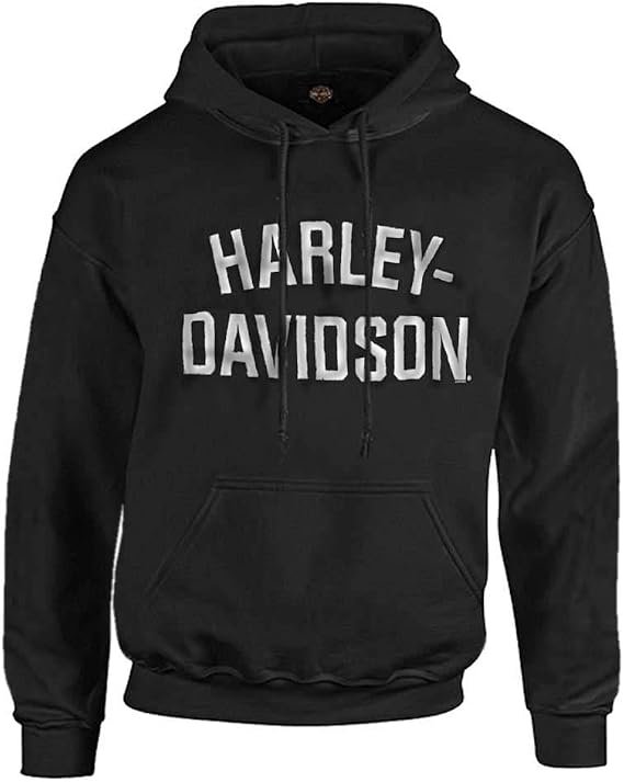 Harley-Davidson Men's Heritage Pullover Hooded Sweatshirt Black Hoodie 30296635