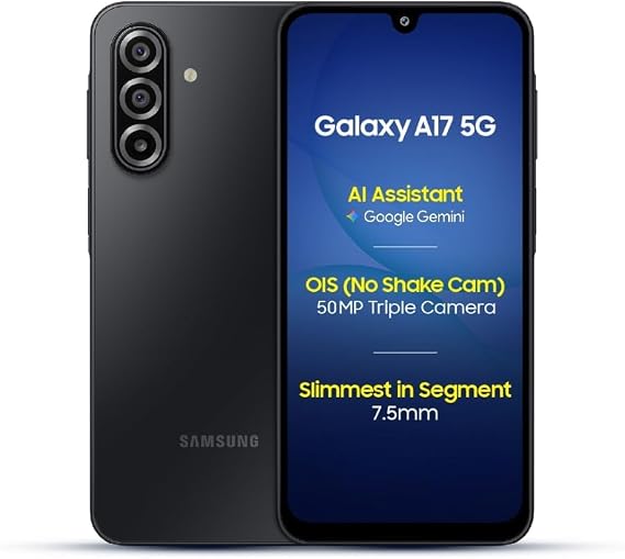 Samsung Galaxy A17 5G (6 GB RAM, 128 GB Depolama) | 50 MP Titreşimsiz Kamera | Süper AMOLED | Corning Gorilla Glass Victus | 7,5 mm Şık | Ai (Yapay Zeka) (Siyah)
