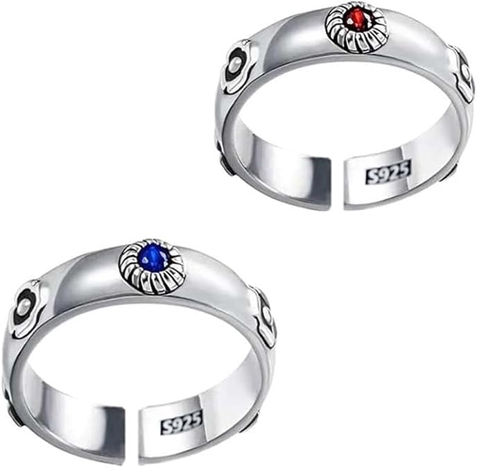 Ealipoi Howls Rings Anime Cosplay Sophie Cosplay Rings Alloy Red and Blue Adjustable Accessories Gift for Women Men
