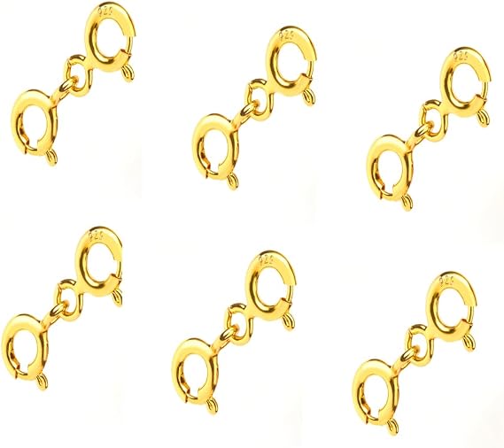 925 Sterling Silver Lobster Claw Clasp with Closed Jump Rings,Necklace Clasps and Closures Suitable for Jewelry Making Necklaces Bracelet (6PCS)