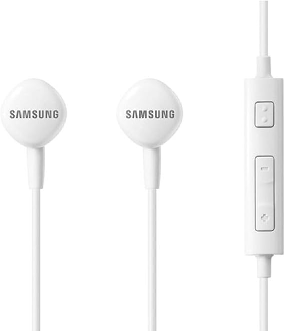 Samsung HS130 Wired Stereo Earbud 3.5mm universal headset with In-Line Multi-Function Answer/Call Button (White)
