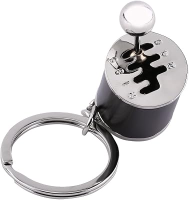 Gearbox Shifter Keychain, Six Speed Gear Stick Knob Gearbox Keychain Manual Transmission Stick Shifter Fidget Toy Metal Key Chain Gift Auto Part for Bags, Cellphones Collectible Black