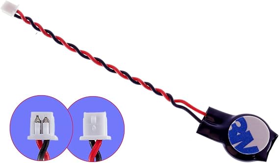 LeFix ML1220 Rechargeable CMOS RTC Battery with Leads Cable Plug 2 Pins 2 Wires 1.25mm Pitch (CMOS, Laptop, Notebook, Motherboard, Bristlebots) Check Connector Specification Very Carefully