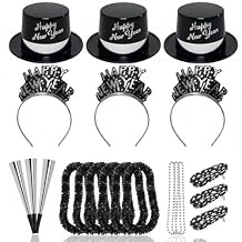 PMU New Year's Eve Party Supplies 2026 Silver Legend Party Kit - New Year's Eve Decorations Supplies, Assortment for 10 persons Outfits for Adults, Men and Women (10/psn) Pkg/1