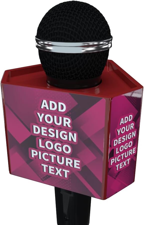 Custom Microphone Box Personalized Logo Cube Hexagon mic flag red