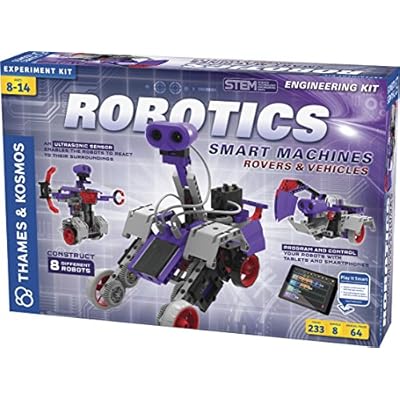Thames & Kosmos | Robotics Smart Machines: Rovers & Vehicles | Kids 8 | STEM Kit builds 8 Robots | Color Manual to help with assembly | Requires tablet or smartphone