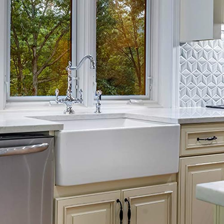 Fireclay sink, 33 Apron Front Farmhouse Kitchen Sink. Solid Not Hollow.