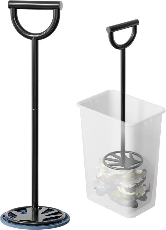 Trash Compactor for Kitchen All-Metal Manual Trash Can with No Electric | Garbage Compressor, Freestanding Tamper Press Tool with Touchless Smasher Waste Compactor for Home and Outdoor Bin