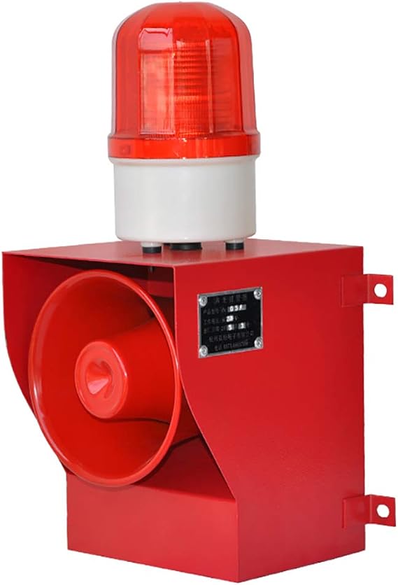 Sound and Light Emergency Alarm Warning Strobe Light Siren Horn Loud Volume 130dB Alert Safety System Waterproof (DC24V)