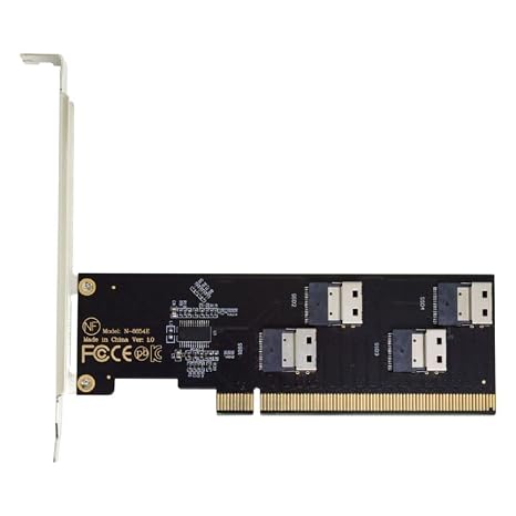 Cablecc Slimline Four SFF-8654 4X 4 NVME to PCIE Express 3.0 4.0 Raid Card VROC Raid0 Hyper Adapter