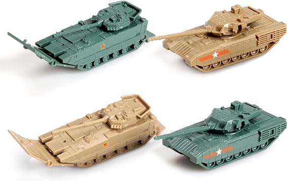 ViiKONDO 1/144 Scale Toy Tank Model Kit Military Vehicle Russian T-14 Armata vs China ZTD-05 Army Assembly Tabletop Wargame Diorama Hobby Building 4PCS
