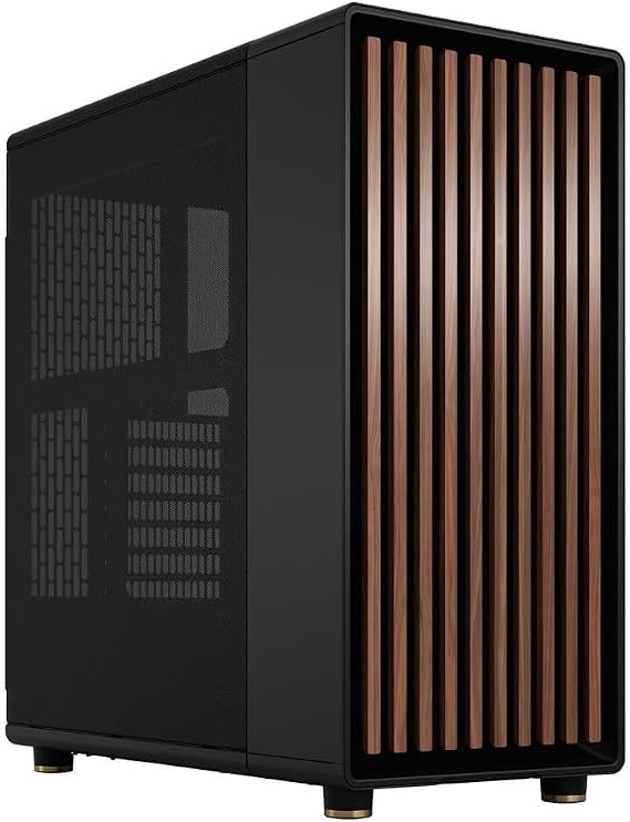 212 Main North Black Walnut Mesh ATX Mid-Tower Case with Mesh Side Panel & Steel Frame - Charcoal Black