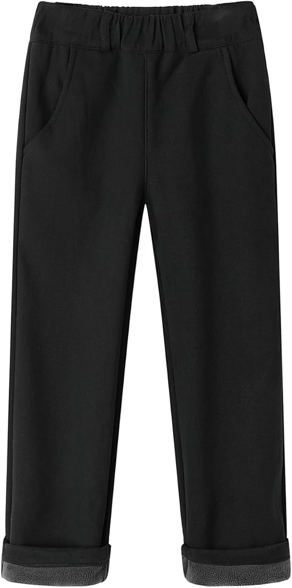 Mud Kingdom Boys Pants Cargo Pants Fleece Lined School Uniform Trousers