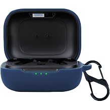 Case for EarFun Air Pro 4 with Carabiner, Anti-Scratch Premium Soft Silicone Full Protective Headphone Case, Shockproof, Blue