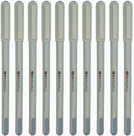 Pentonic Frost 0.7 mm Ball Point Pen | Pastel Grey Body | Black Ink | Pack of 30
