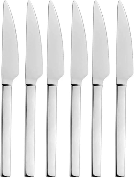 Parlak Gümüş Pasta Ve Tatlı Bıçağı Seti, Paslanmaz Çelik Kahvaltı Bıçak Seti 6 Adet