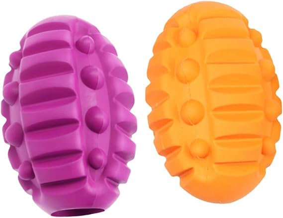NOLITOY Trapezoidal Rubber Football for Dogs Leaking Food Toy Interactive Dog Molar Toy Ball Training Supplies Random Color