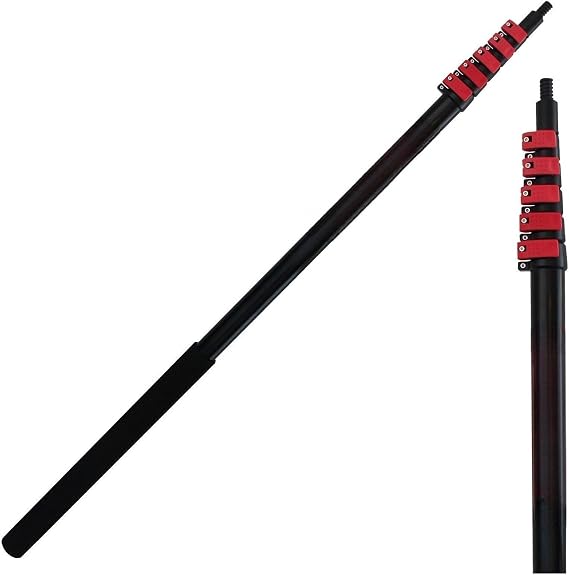 24/30/36/40 Ft Heavy Duty High Reach Extension Window Cleaning Pole Telescopic Extendable Paint Roller Handle Garden/Picking(40ft(12m))