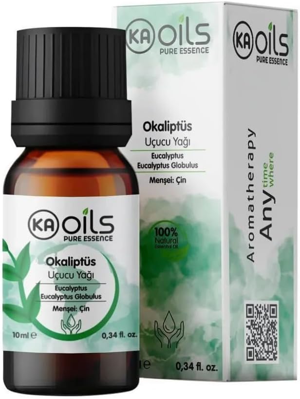 KAOils Okaliptüs Uçucu Yağı 10 ml | Eucalyptus Globulus Essential Oil | Ferahlatıcı ve Arındırıcı | Solunum Desteği ve Zindelik için Aromaterapi Yağı