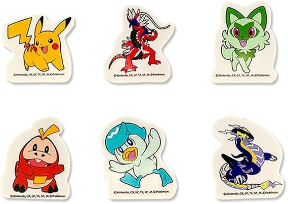 Pikachu Eraser Set, 6 Count, White
